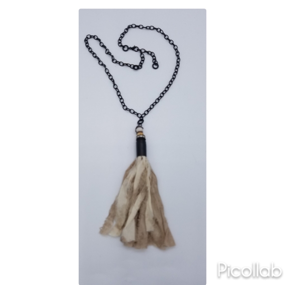 Bullet Casing Sari Silk Necklace - Picture 3 of 3